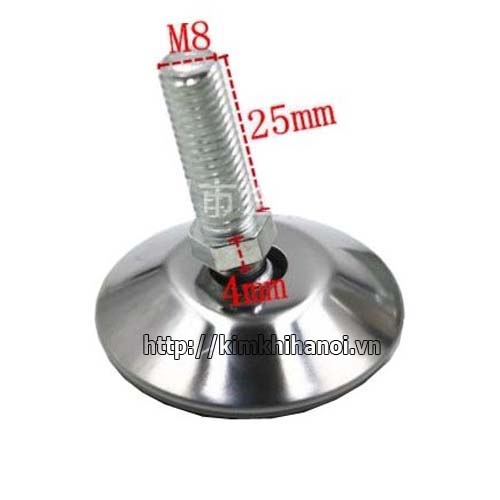 Chân tăng chỉnh Inox 304 đế bulong xoay tròn